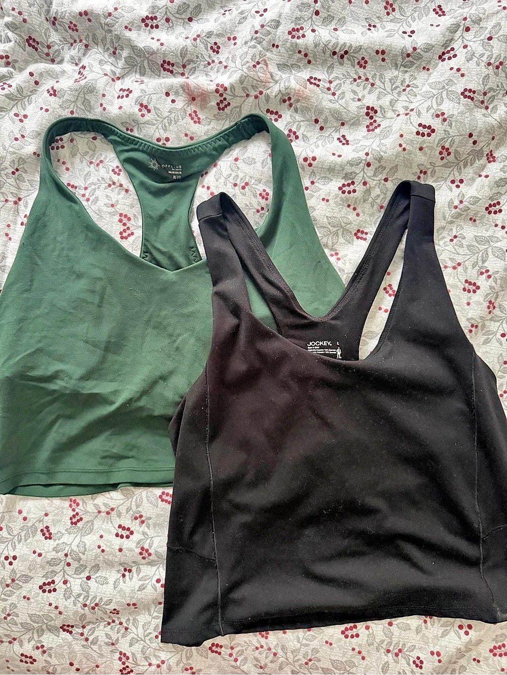 Offline Black & Green Tank Top Set